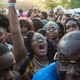People participate in the annual Afropunk Music festival on August 27, 2016 in New York City.